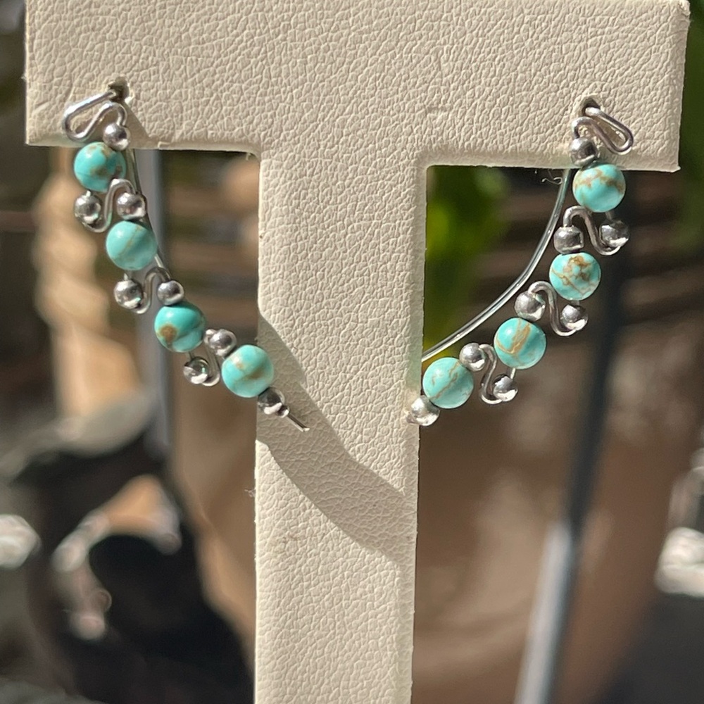 Sterling Silver Turquoise French hook Earrings
